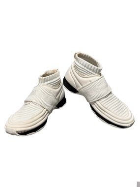 CHANEL Women's Stretch Fabric Sock White Sneakers